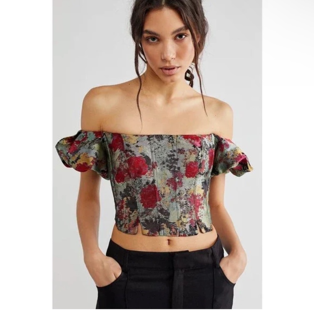 Free People Bali Carousel Corset Puff Sleeve